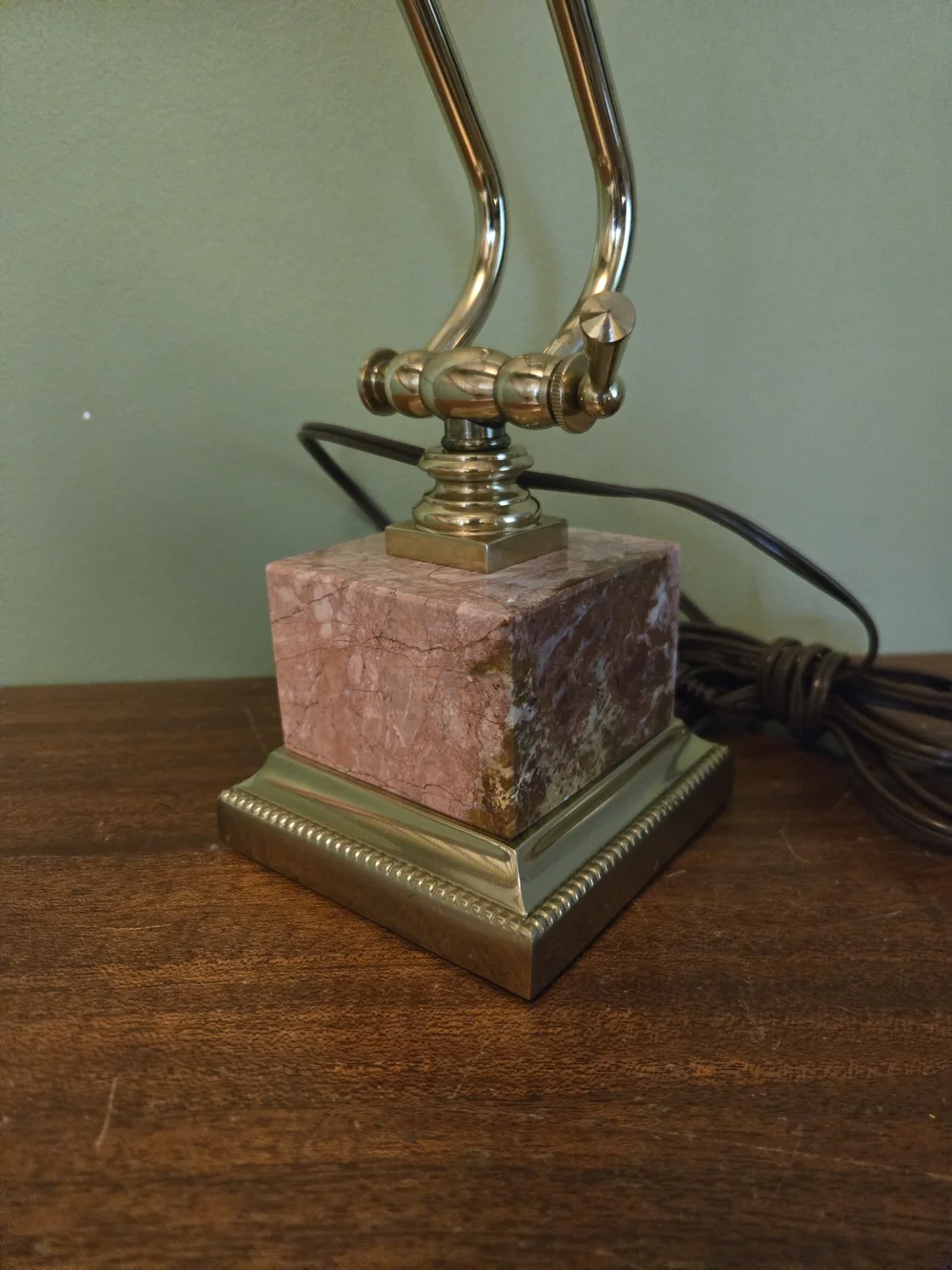Vintage House of Troy Brass Piano Desk Lamp Marble Base Adjustable Light P10-101